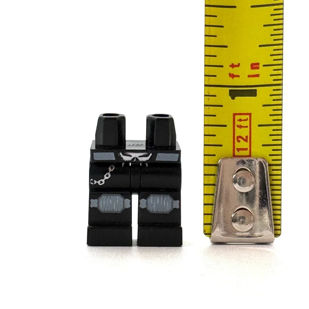 ego Minifigure Legs Black Skull Belt Wallet Chain Knee Pads Biker